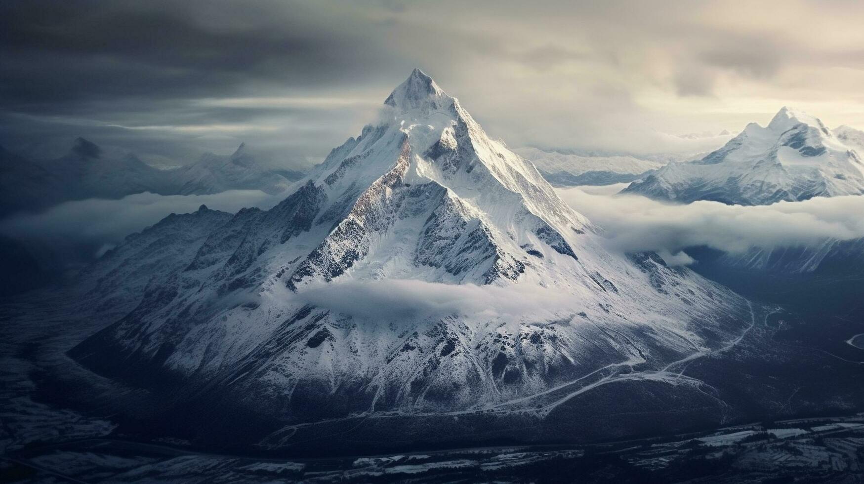 Generative AI, Majestic Majesty A Captivating View of Snowcapped Peaks photo