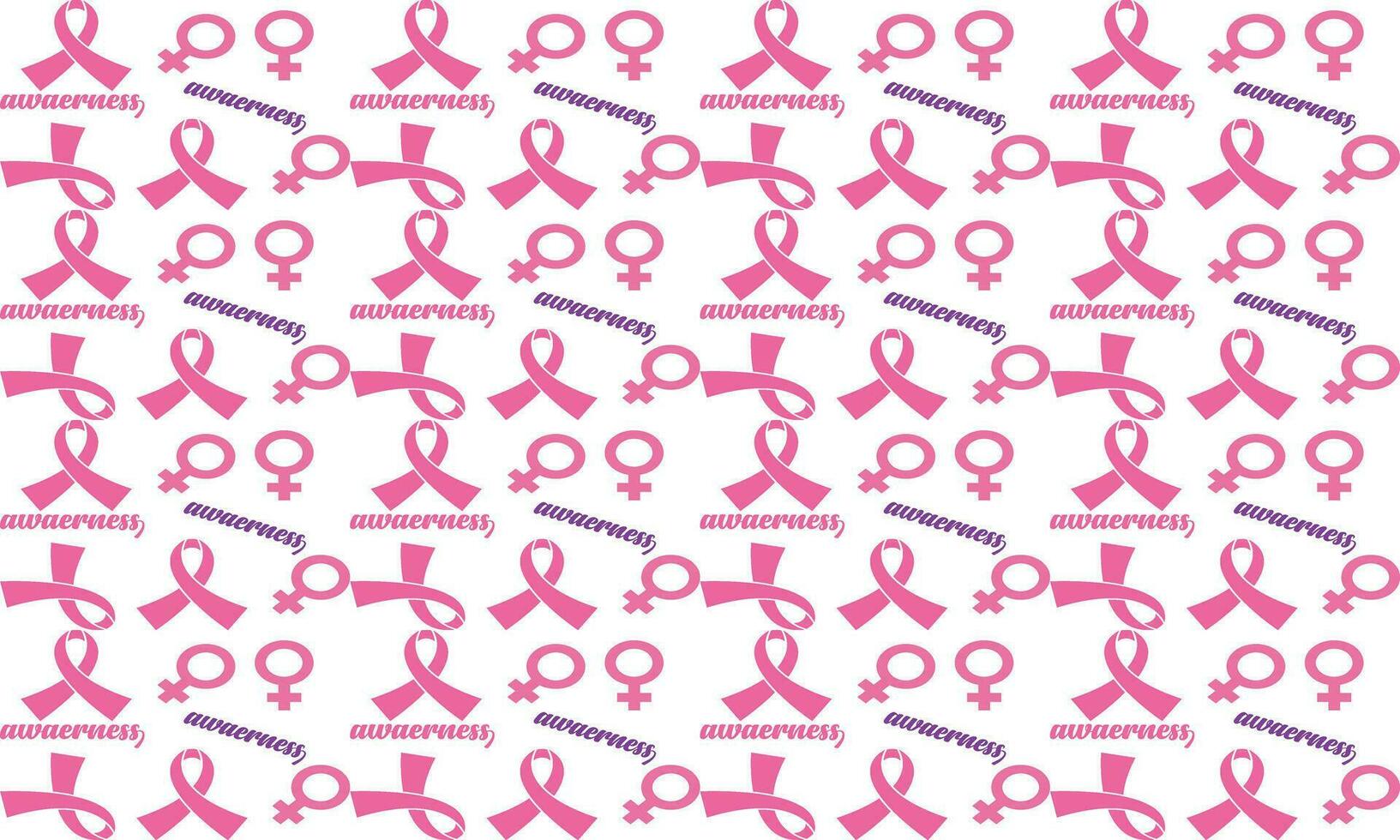 Breast cancer awareness month symbol emblem seamless pattern. vector.Breast cancer awareness pattern vector