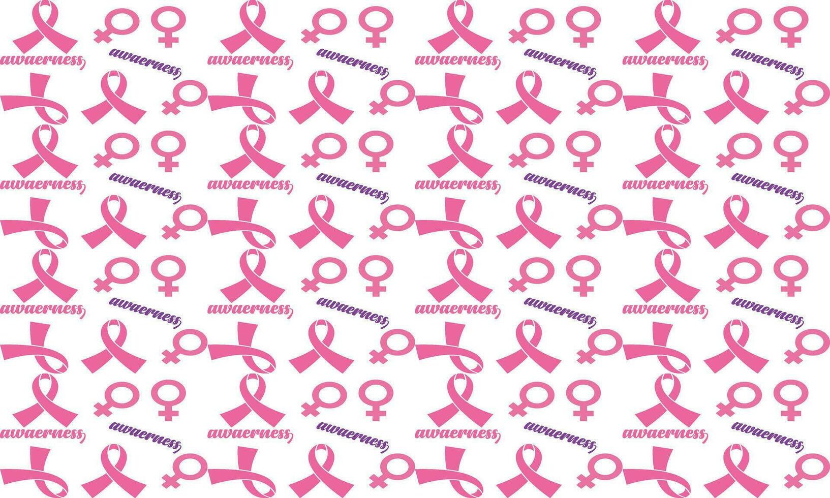 Breast cancer awareness month symbol emblem seamless pattern. vector.Breast cancer awareness pattern vector