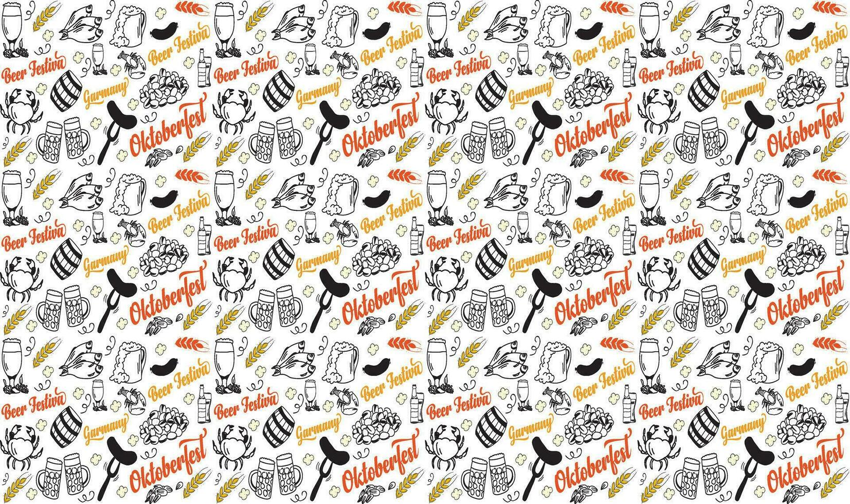 Oktober Fest Seamless Pattern Background Illustration vector