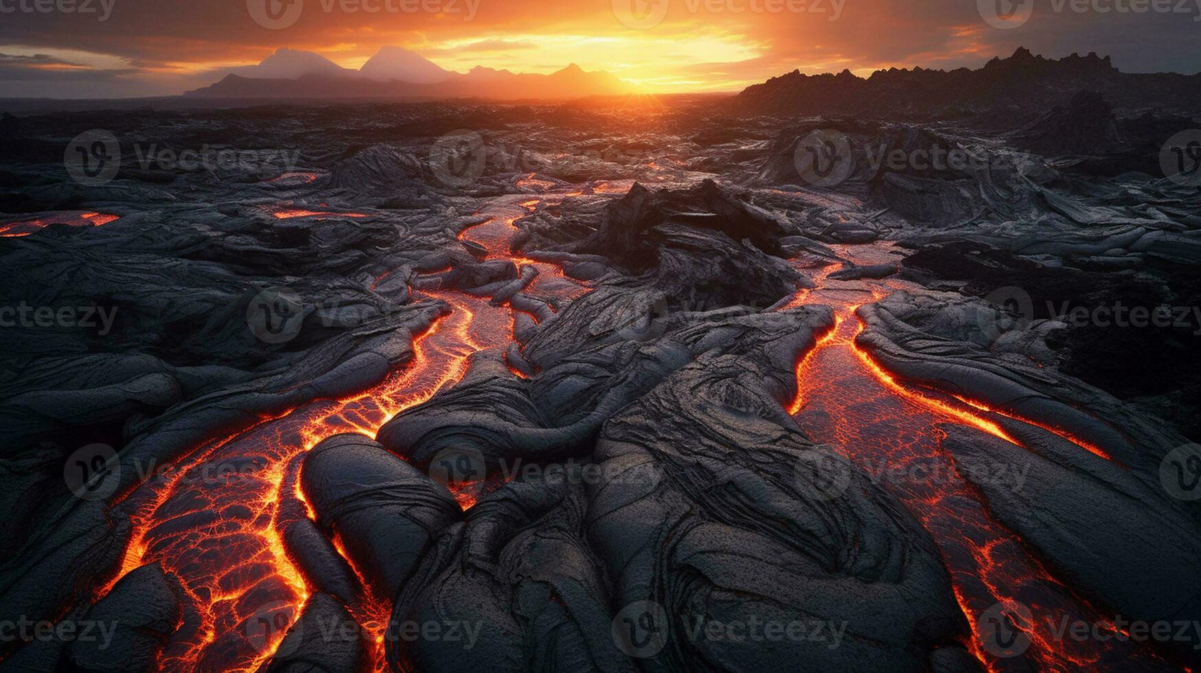 Generative AI, Fiery Eruptions Capturing the Striking Beauty of Volcanic Landscapes photo