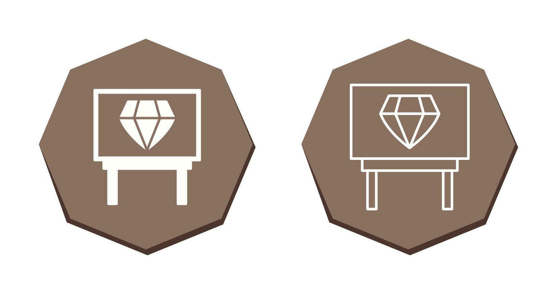 icono de vector de exhibición de diamantes