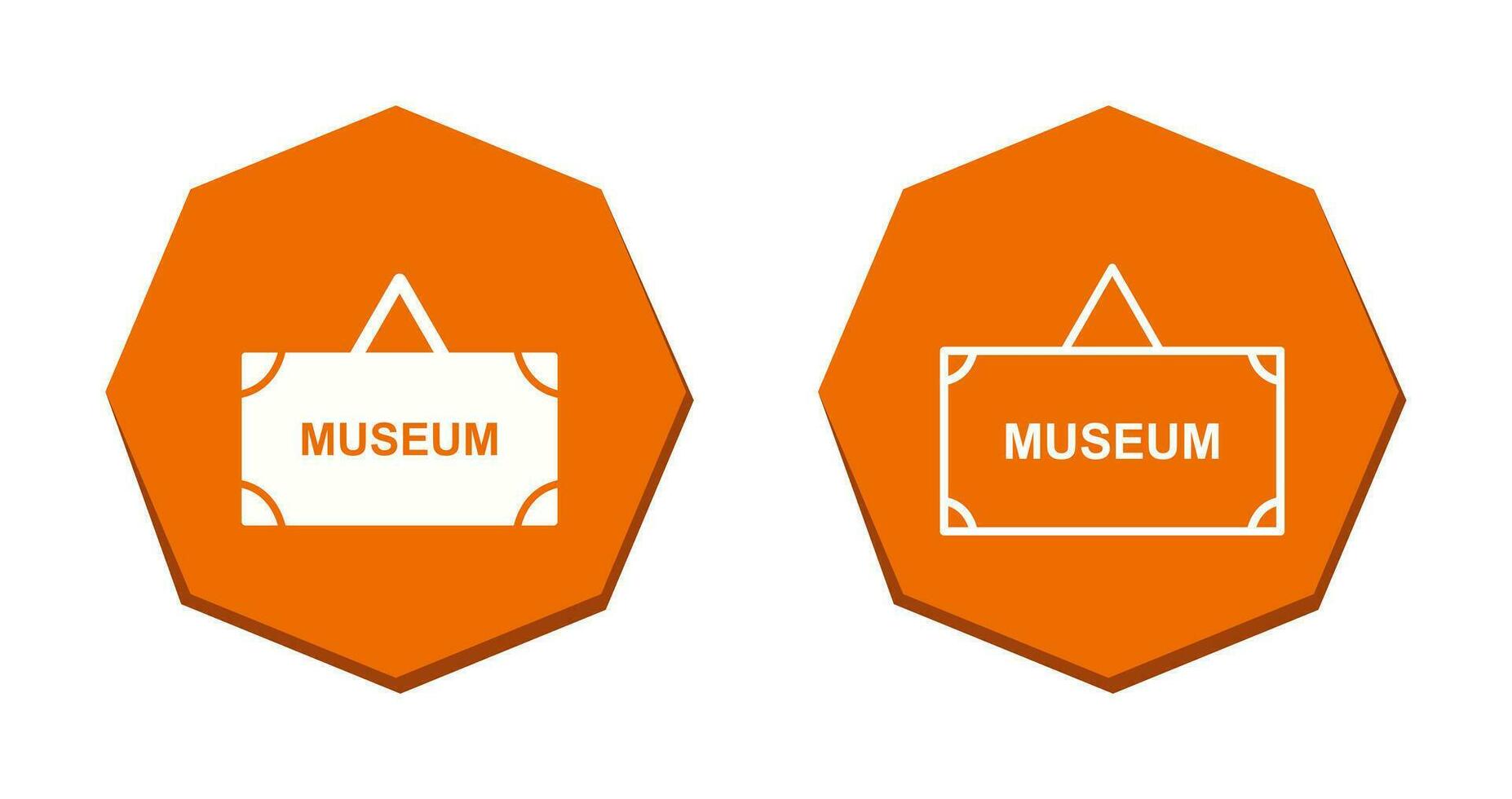 icono de vector de etiqueta de museo