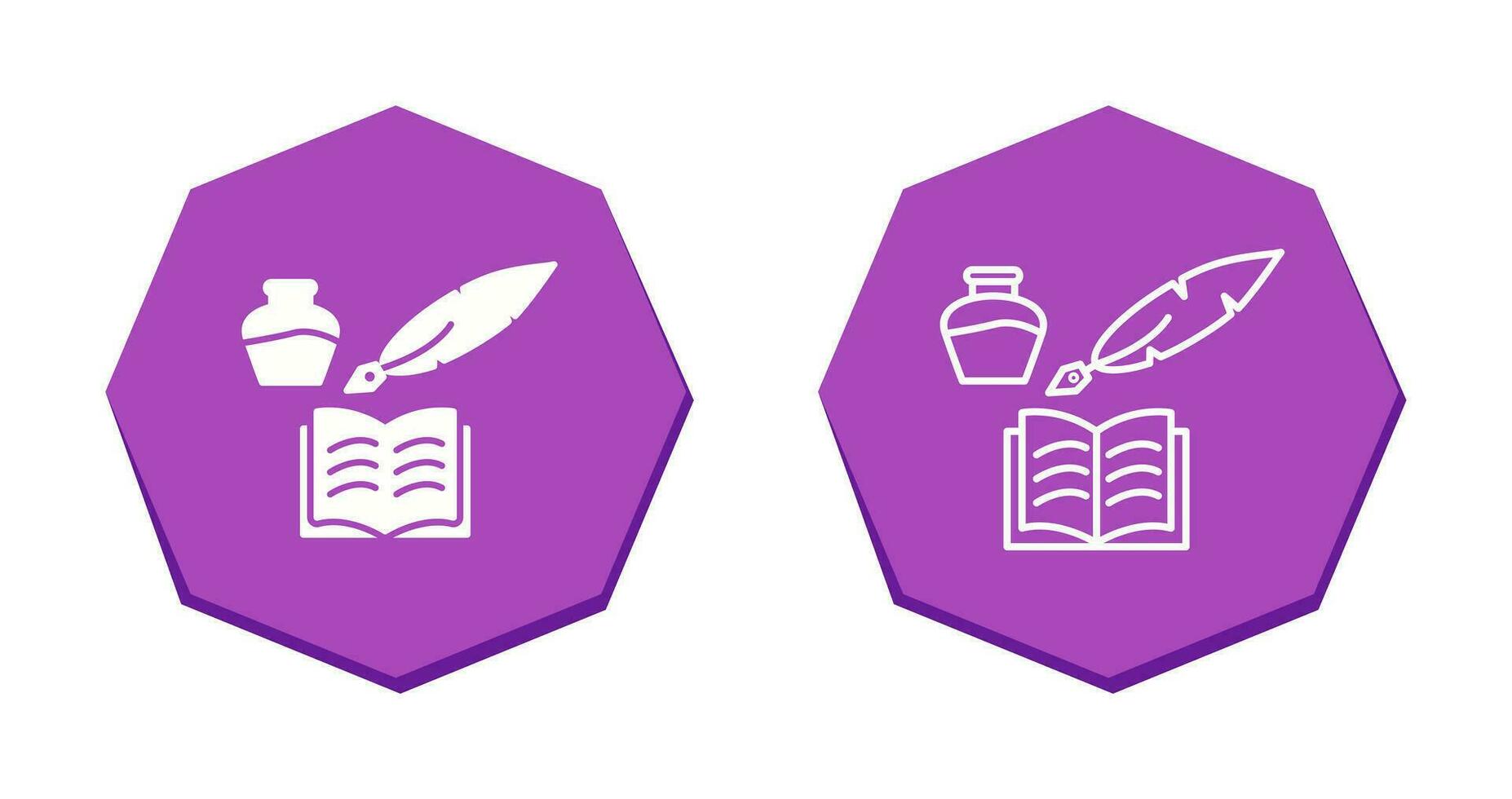 Unique Quill and Book Vector Icon