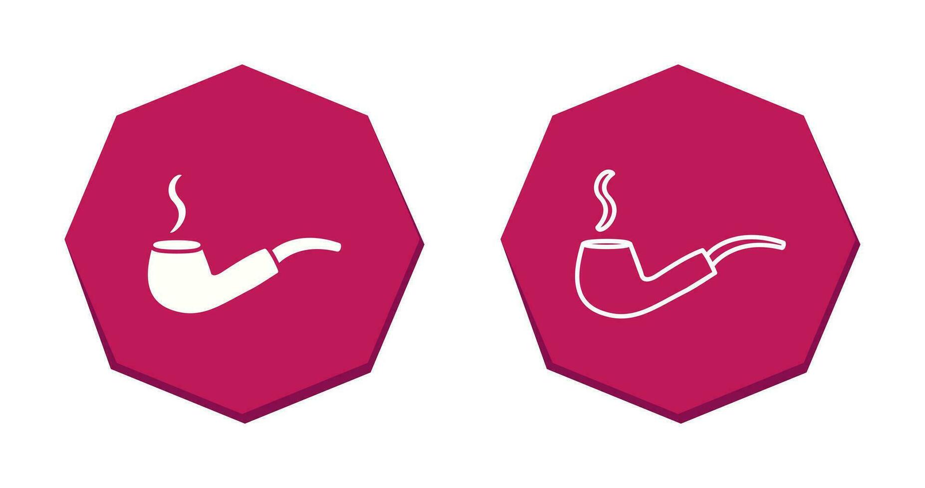 Unique Lit Smoking Pipe Vector Icon