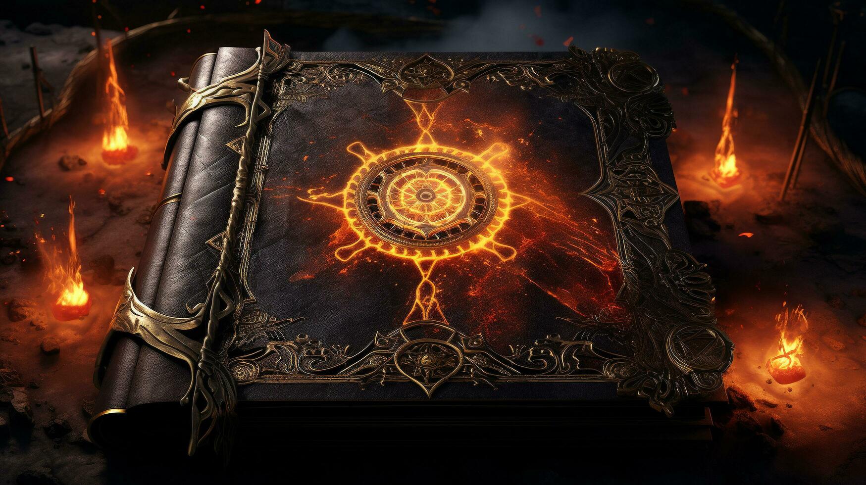 A Close-up Journey into an Intricate Spellbook photo