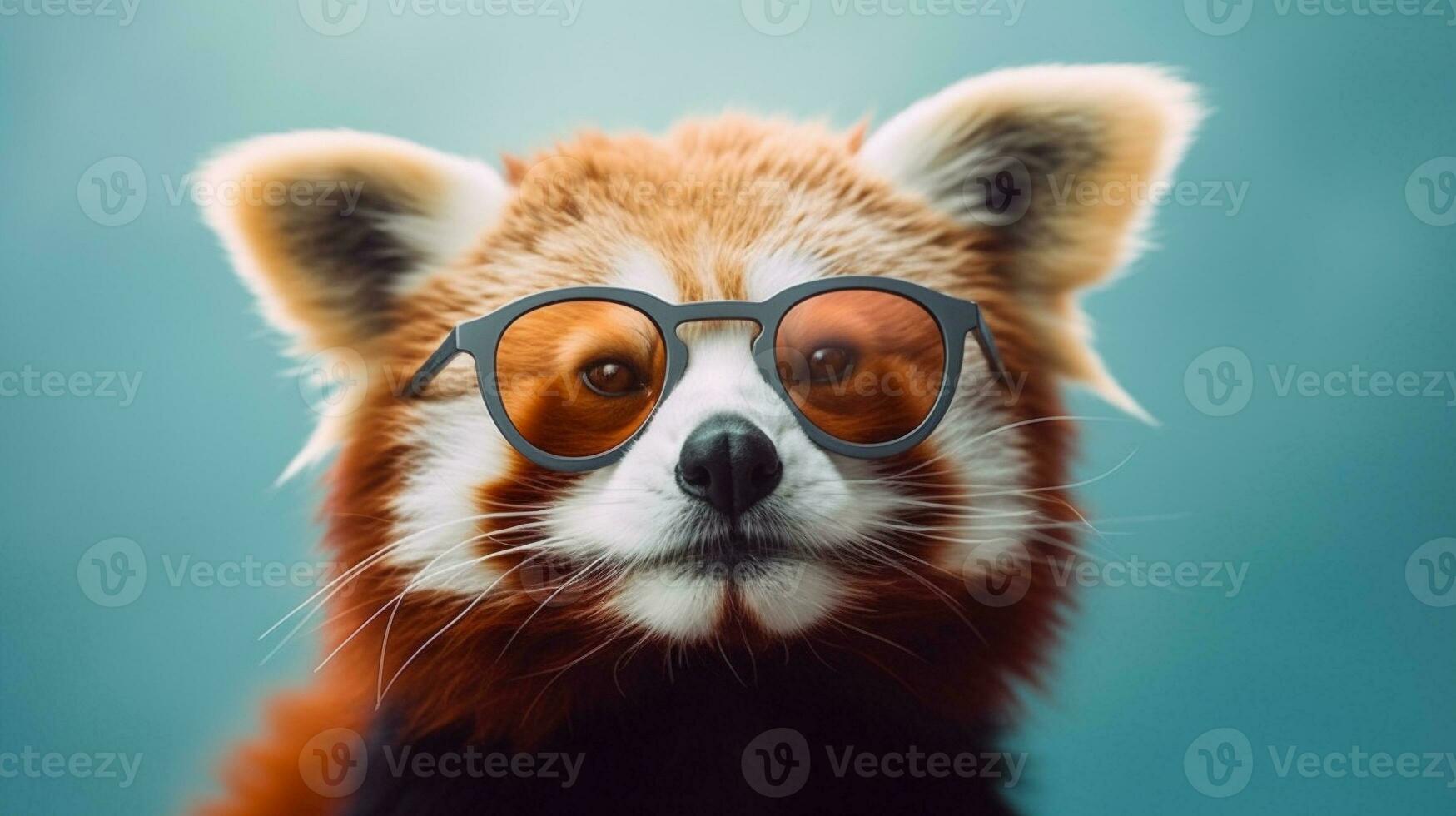 generativo ai, frio vibraciones rojo panda deportivo Gafas de sol foto