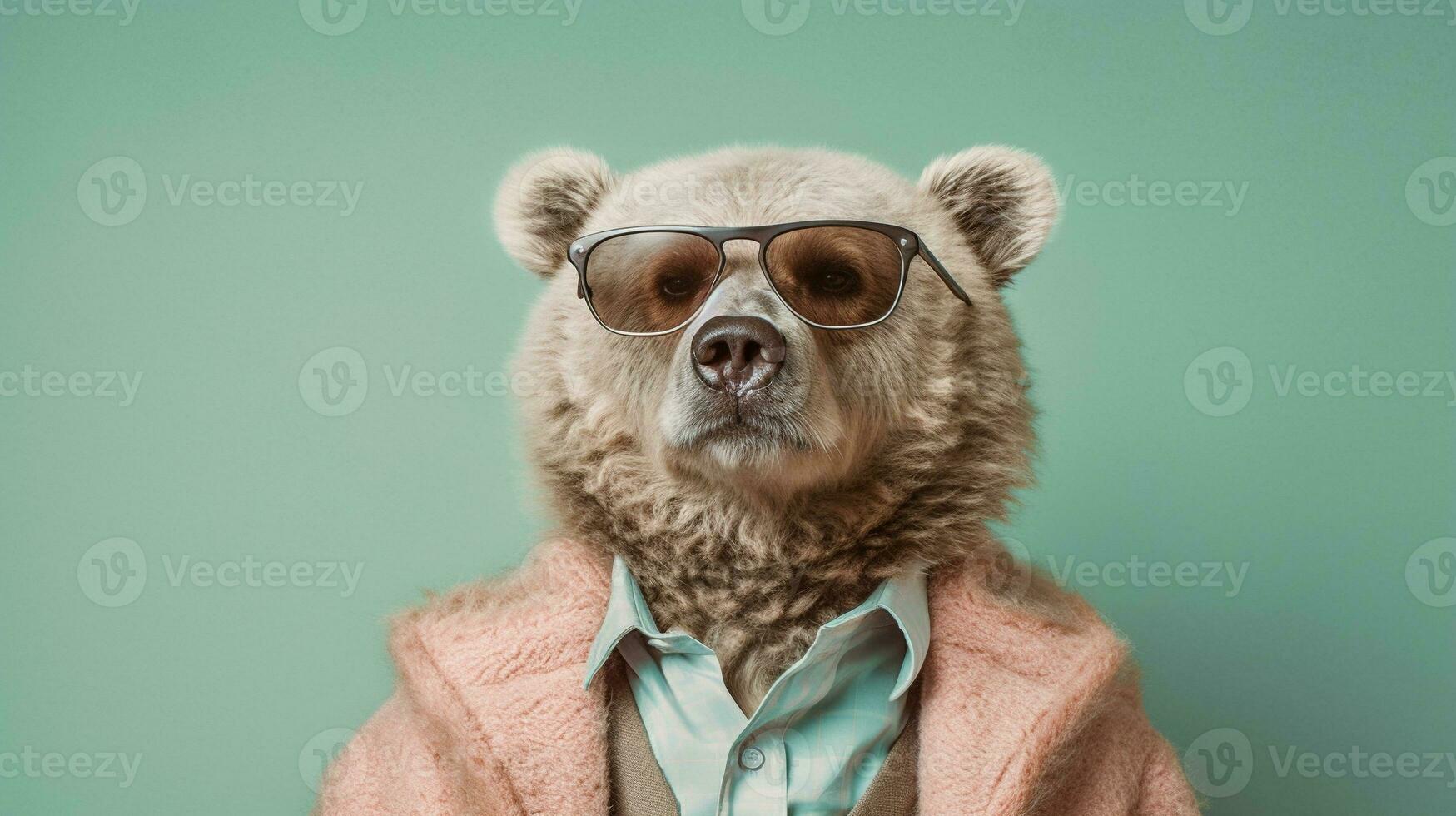 Generative AI, Cool Bear Sunglasses and Pastel Vibes photo