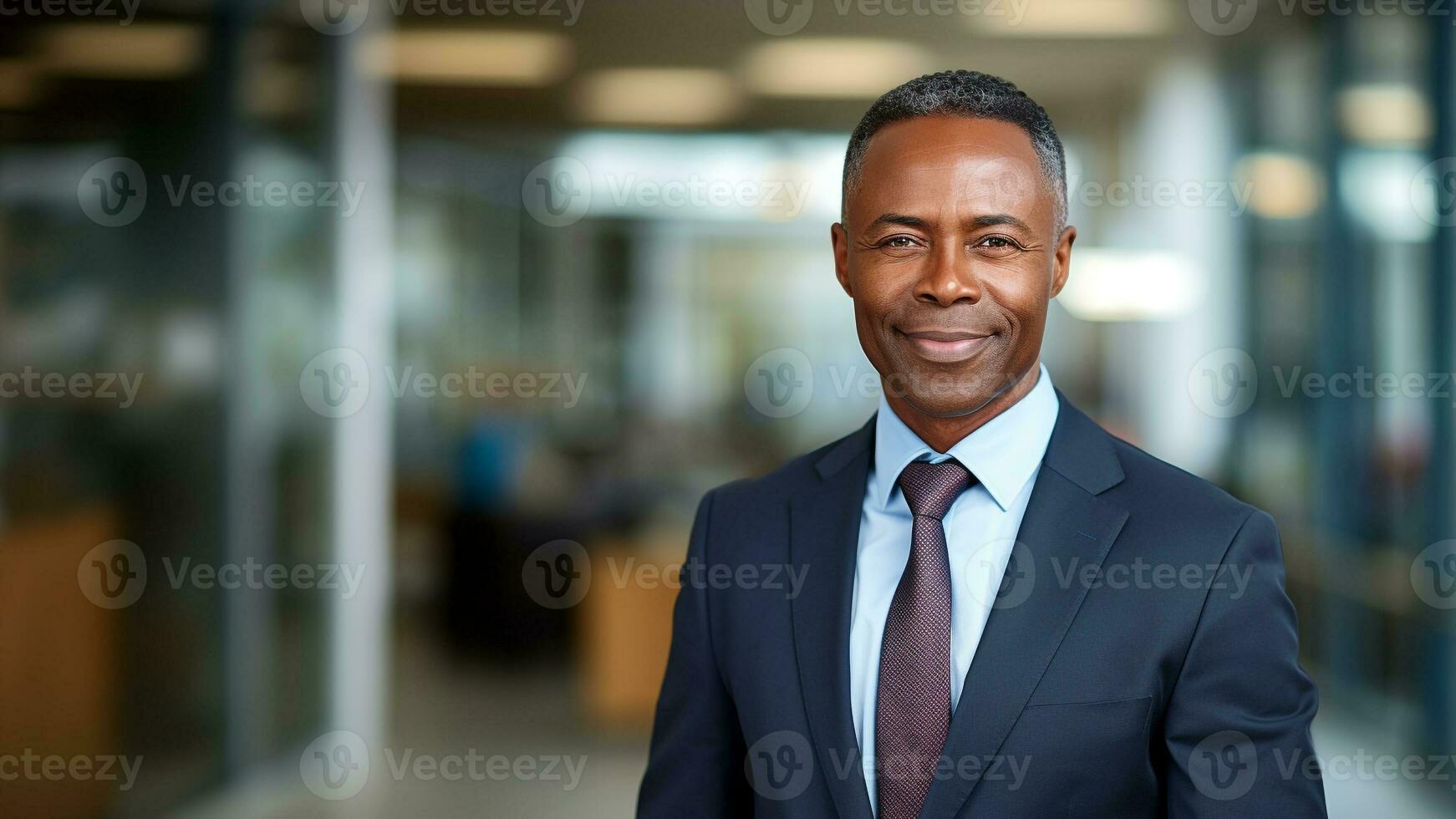 confidente y elegante africano americano empresario el corporativo Mira foto