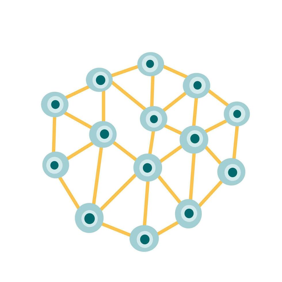 Nerve cell vector illustration. Artificial neural network t