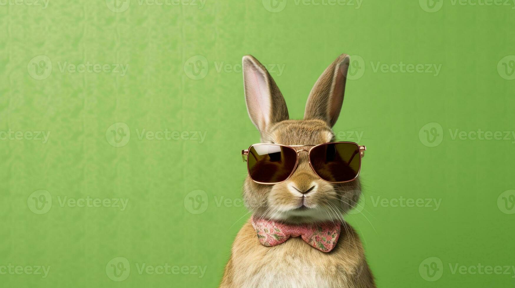 Generative AI, Cool Bunny Vibes A Rabbit Sporting Sunglasses photo