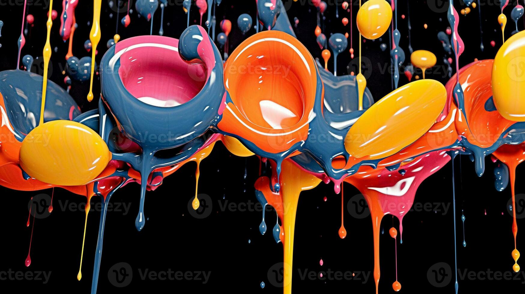 Generative AI, Gravity's Dance A Symphony of Falling Paint Droplets photo