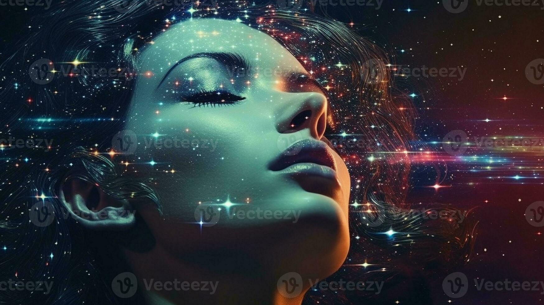 Glitch Odyssey - Journey Through the Digital Cosmos, AI Generative photo