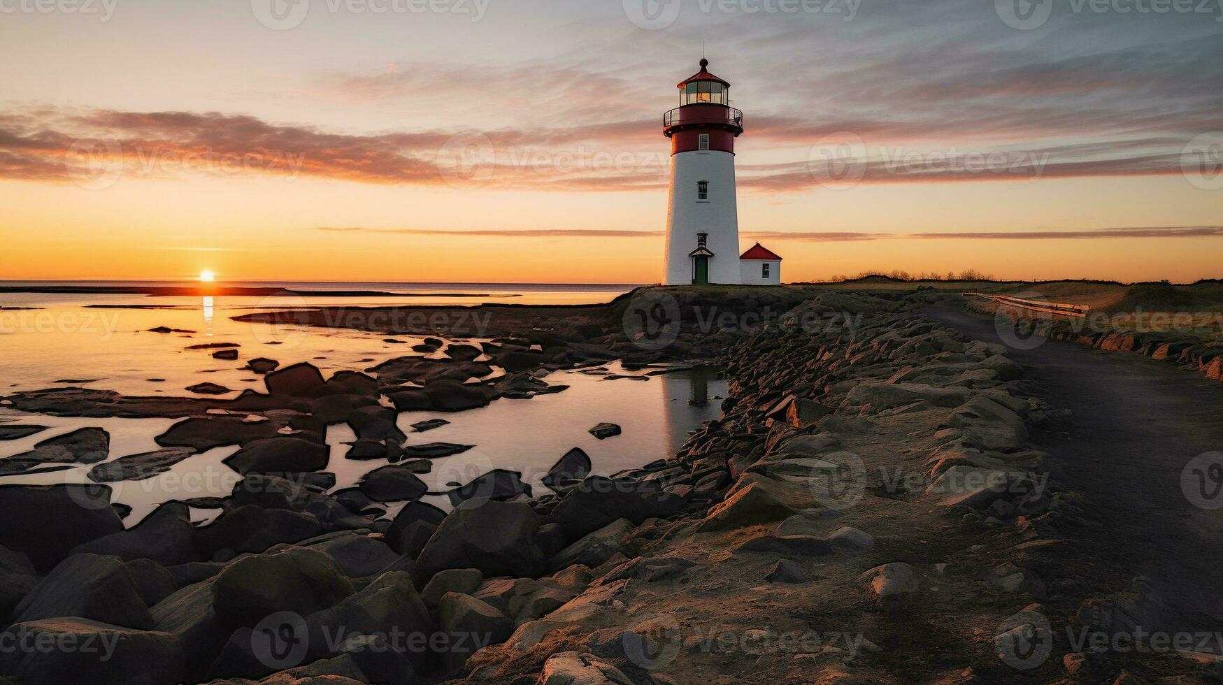 Generative AI, Guiding Beacons Capturing the Timeless Beauty of Coastal Lighthouses photo