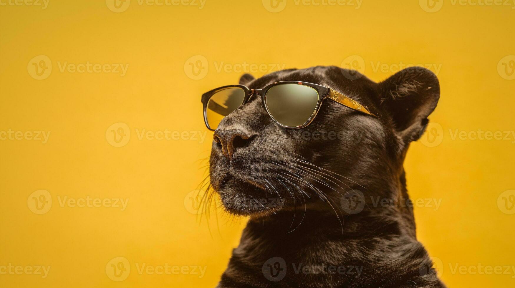 Generative AI, Sunglasses Vibes Black Panther on a Pastel Adventure photo