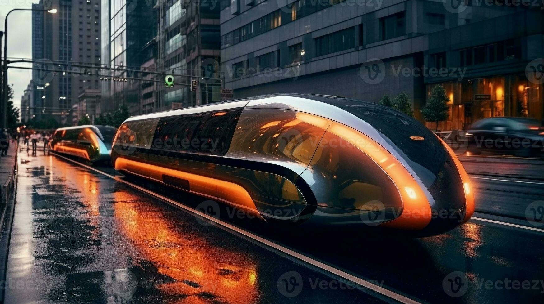 Generative AI, Journey to Tomorrow, Futuristic transportation photo