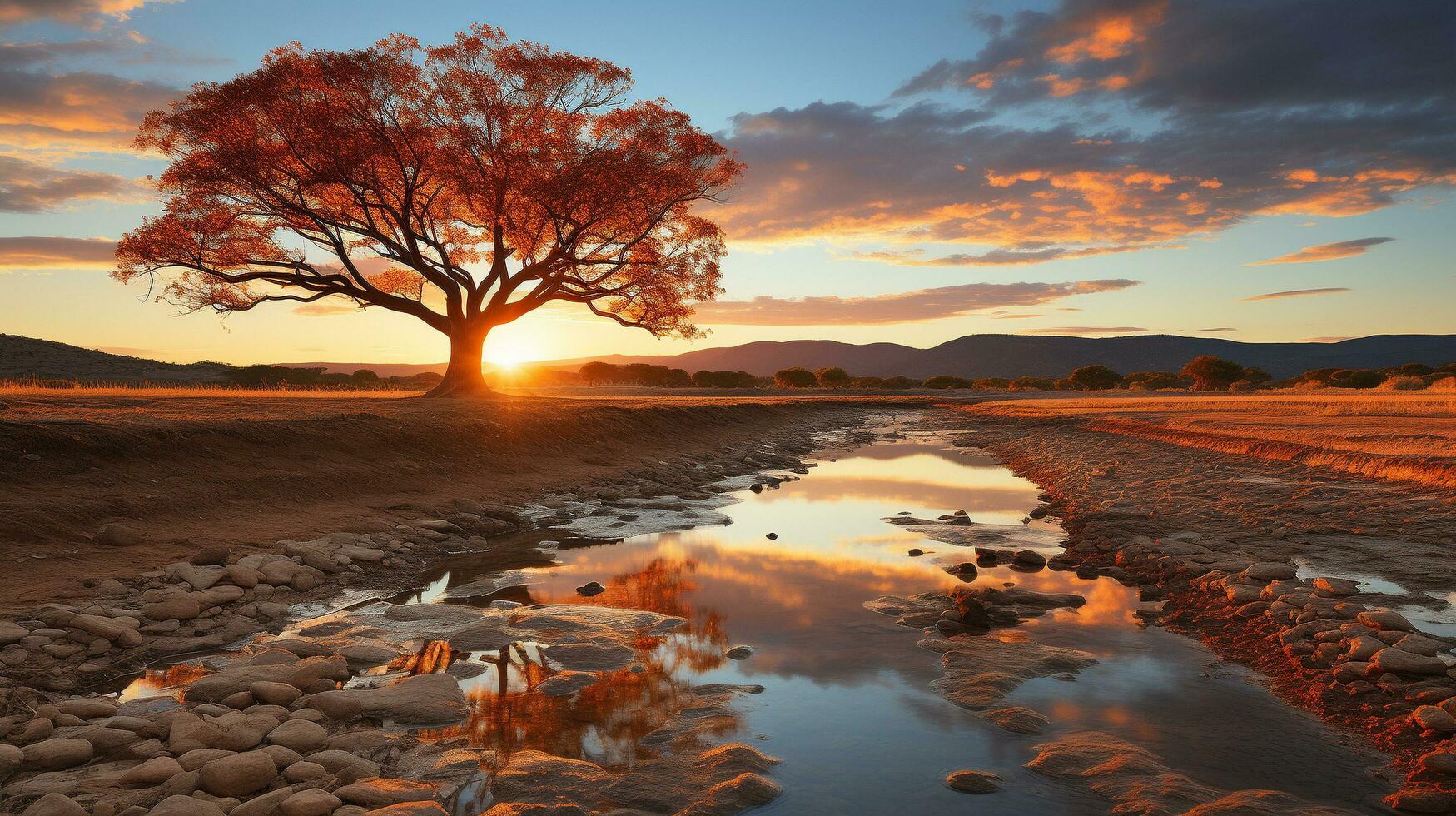 Tranquil Pond Reflections A Serene Summer Landscape photo