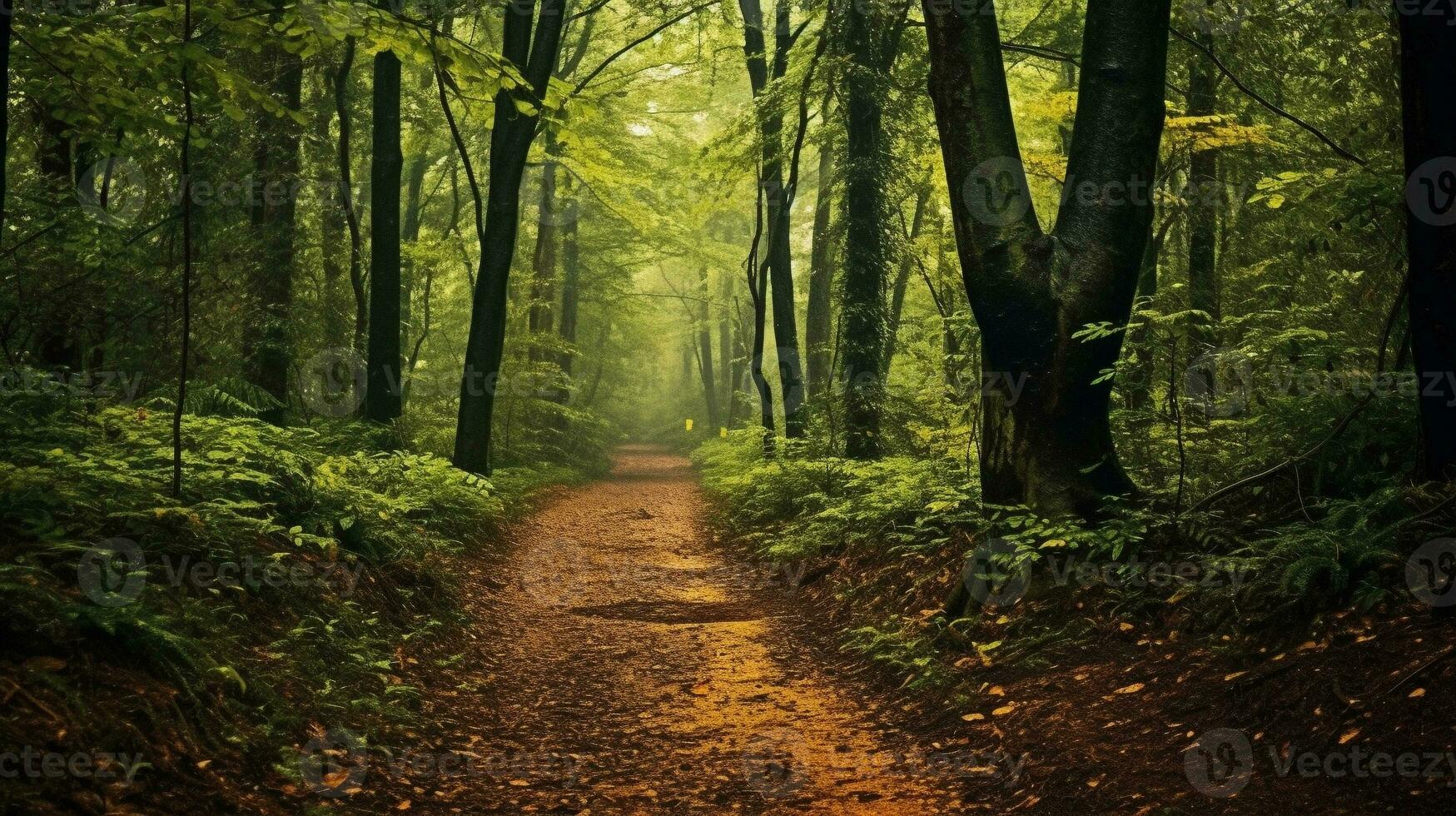 generativo ai, encantado caminos revelando el misterio y aventuras de bosque caminos foto