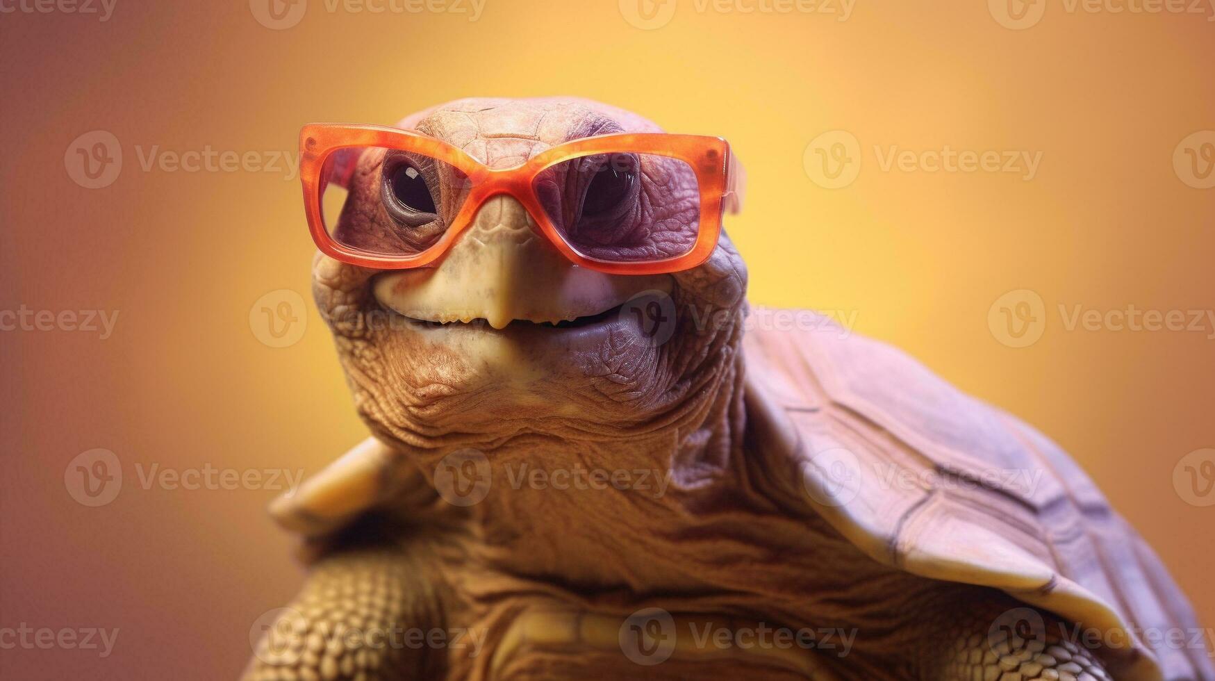 generativo ai, frio Tortuga elegante sombras en un pastel patio de recreo foto