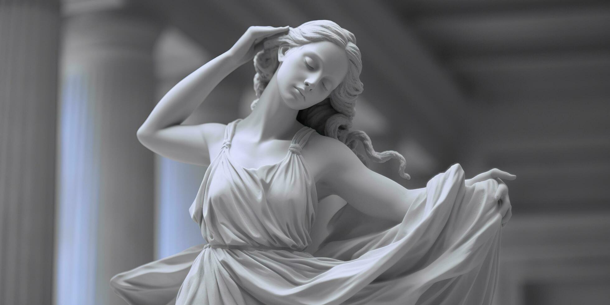 Marble statue of a ballerina. Generative AI photo