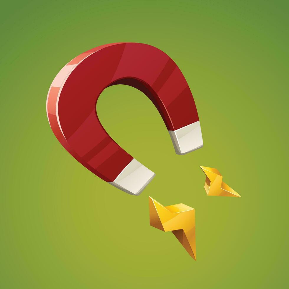 cartoon magnet on green vector