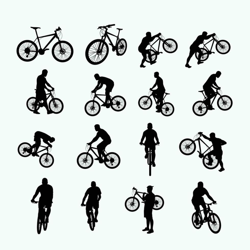 bicycle black set 01 vector