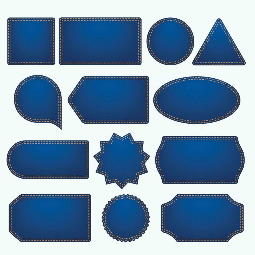 blue labels big set vector