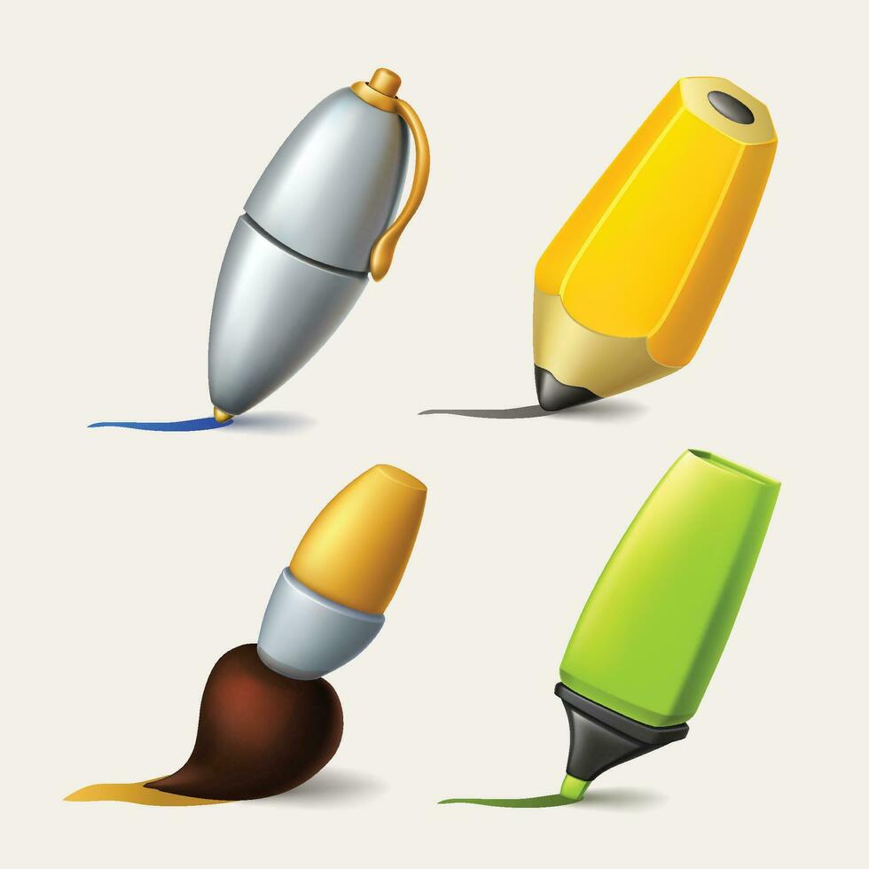 drawing and writing tools set vector