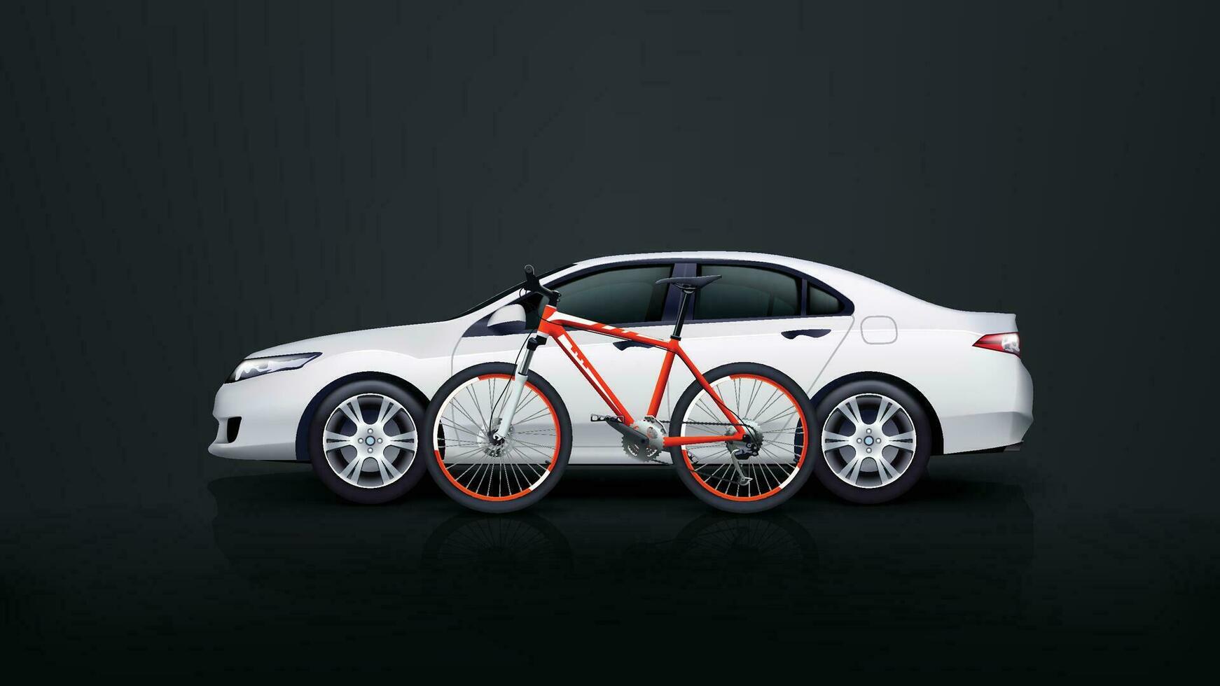 bicycle and car vector