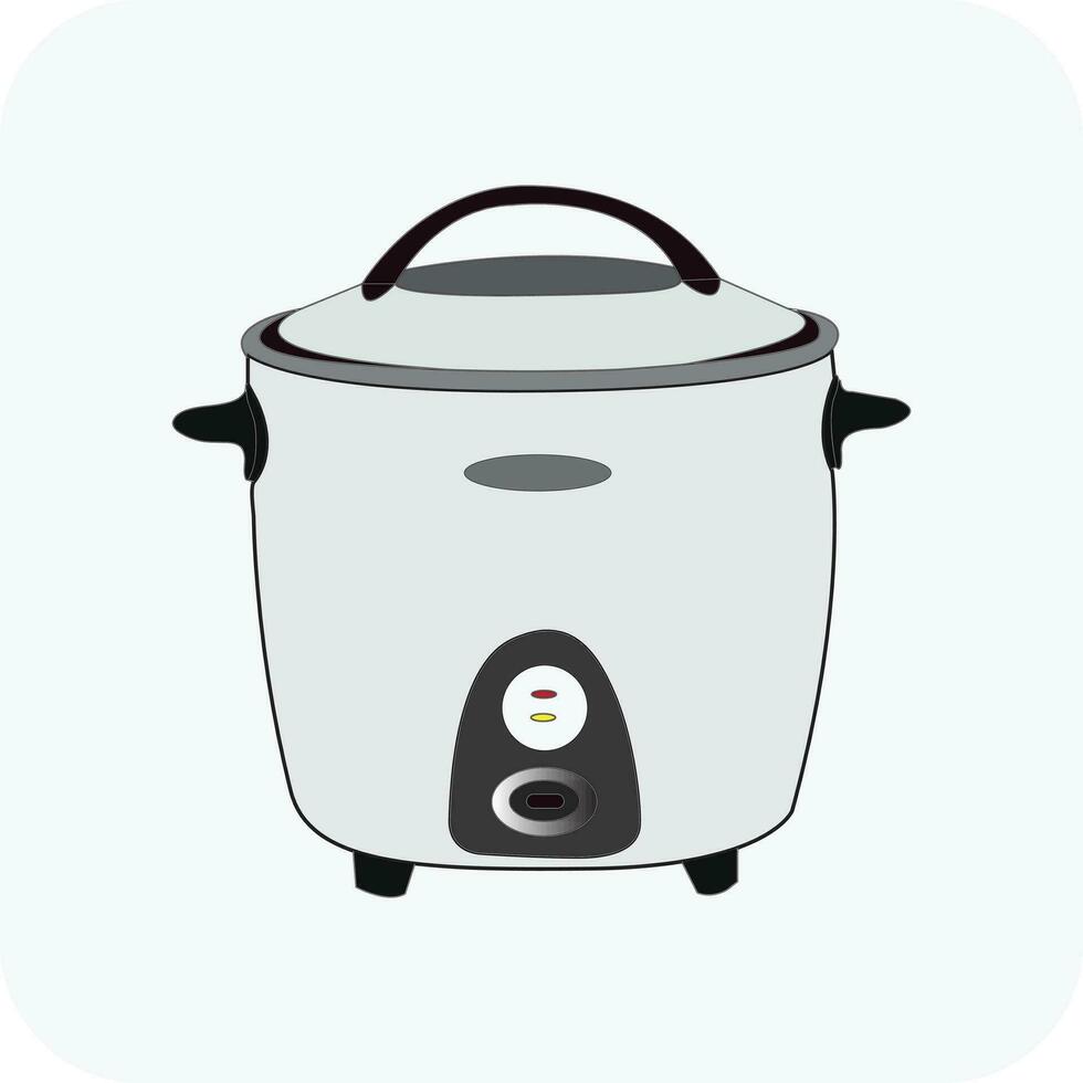 Electric Rice Cooker, Line art, vector