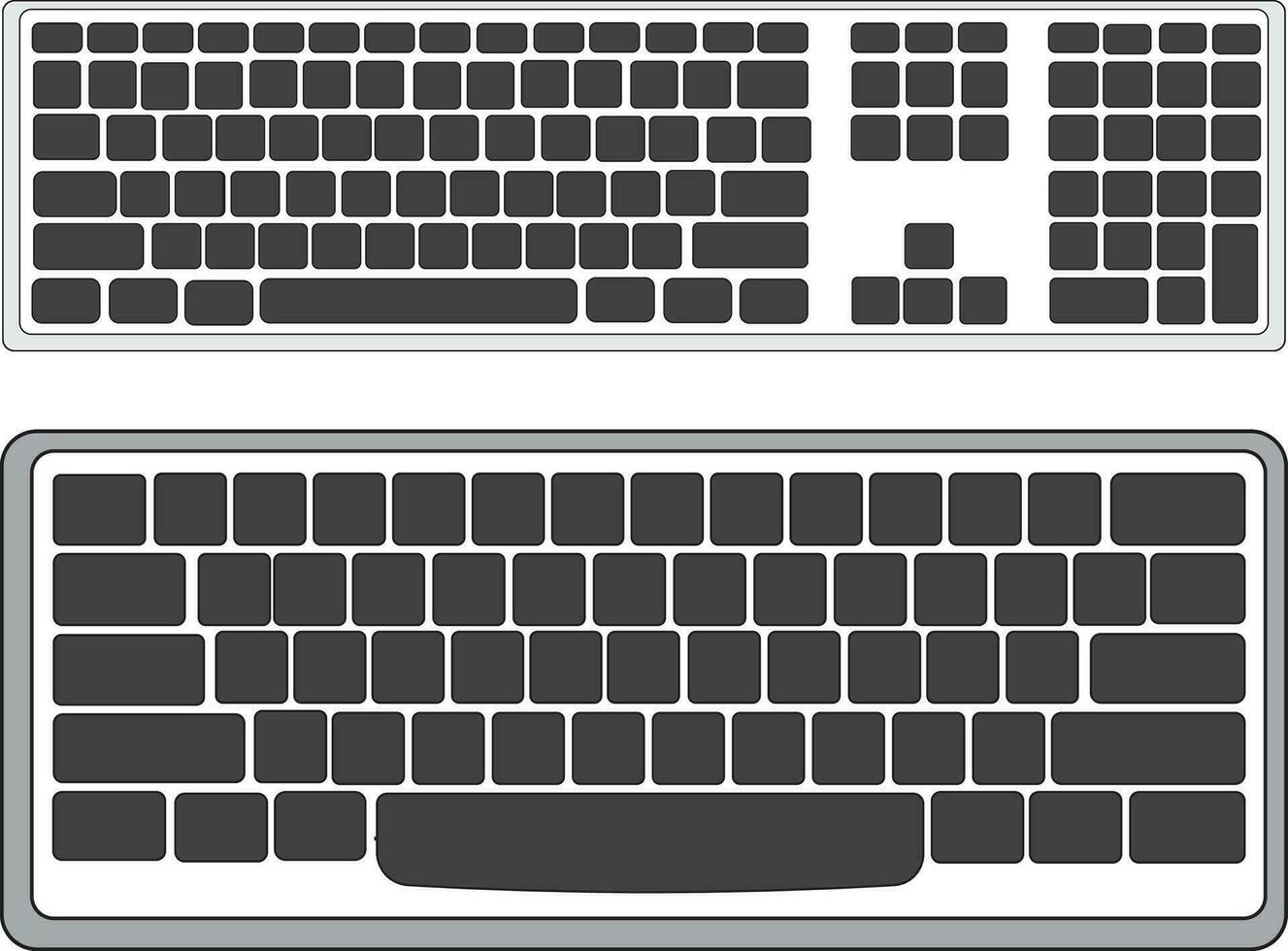 computer keyboard clipart black and white