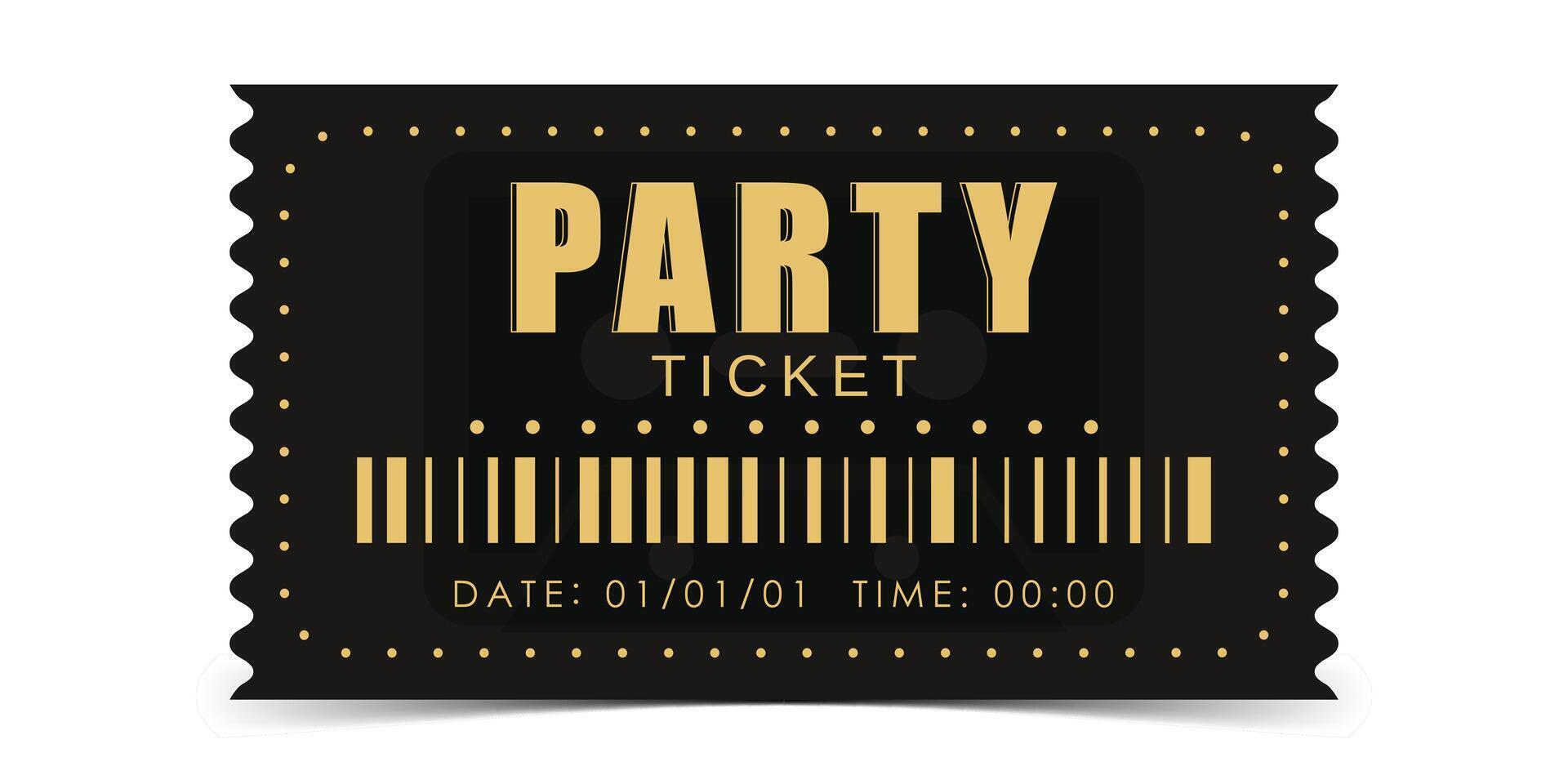 Sample ticket to enter the party. Modern ticket card illustration template. . vector