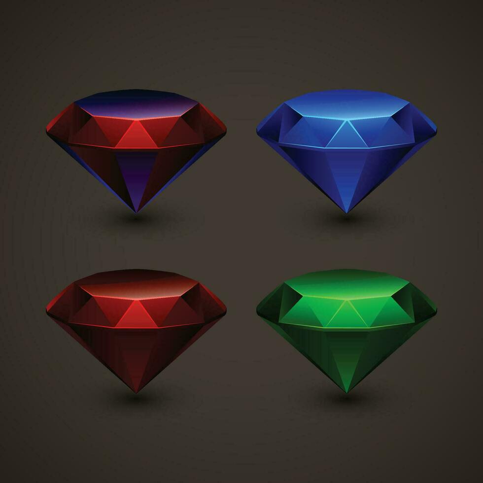 colored jewels in set vector