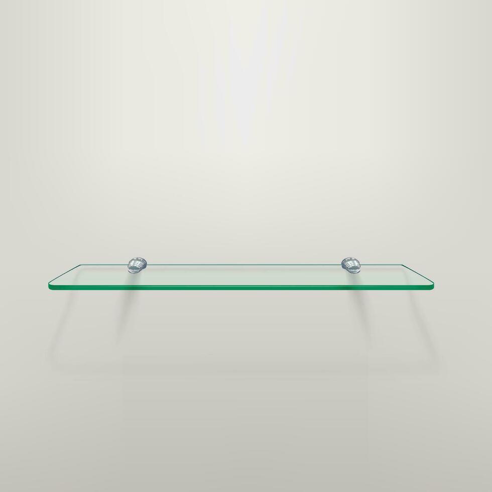 glass shelf with shadow vector