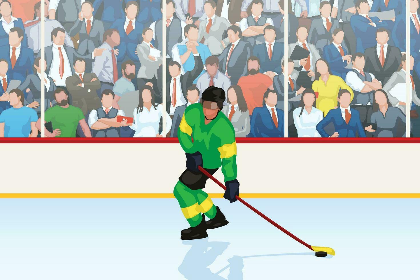 hockey player in a rink vector