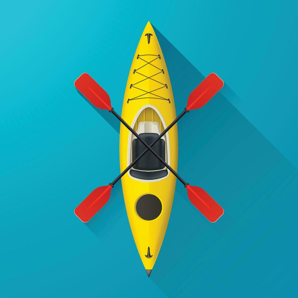 kayak on blue background vector