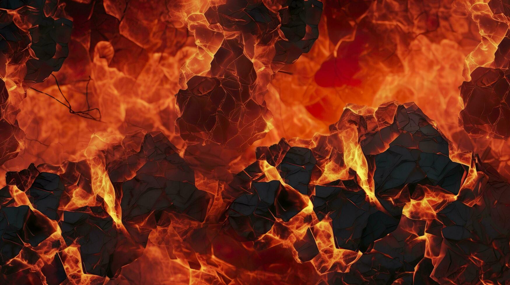 Burning coals from a fire abstract background. AI Generative photo