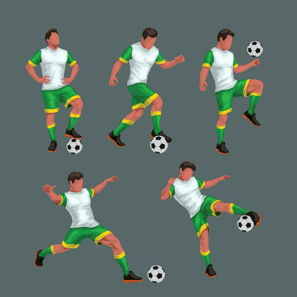 soccer players set vector
