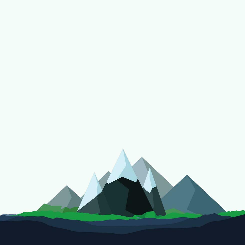 mountains flat on white vector