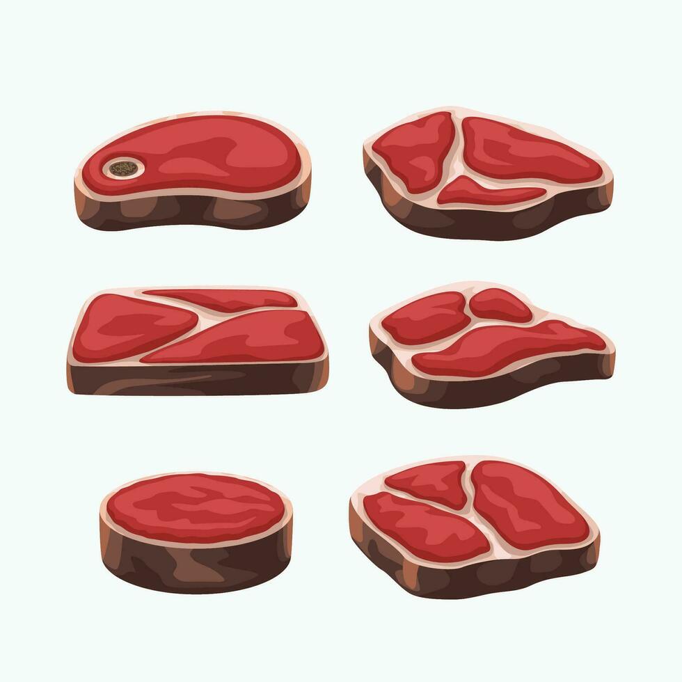 steak set on white 29278409 Vector Art at Vecteezy