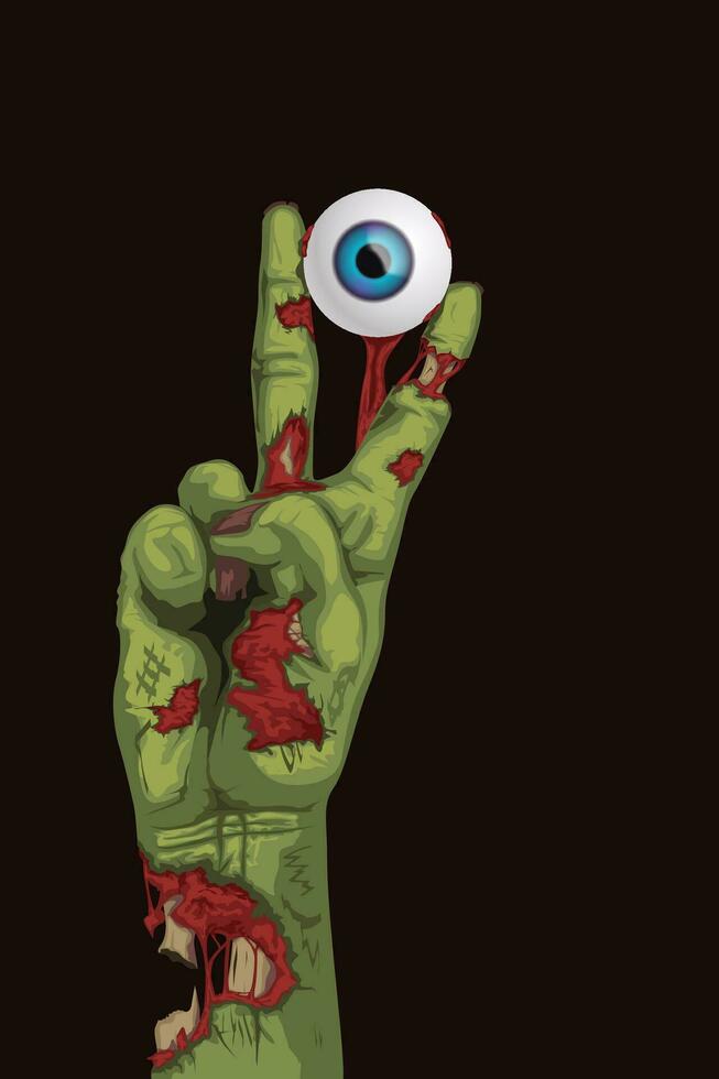 zombi mano hoding ojo vector