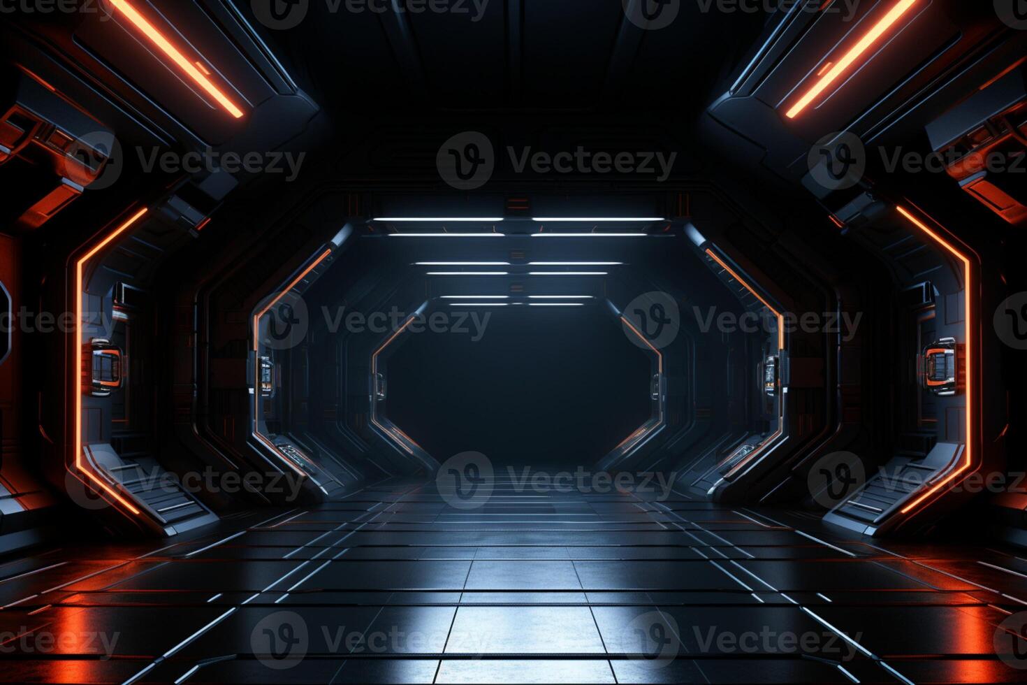 Dark space, bright future Modern sci fi room in 3D, an empty backdrop  Vertical Mobile Wallpaper AI Generated 30465810 Stock Photo at Vecteezy