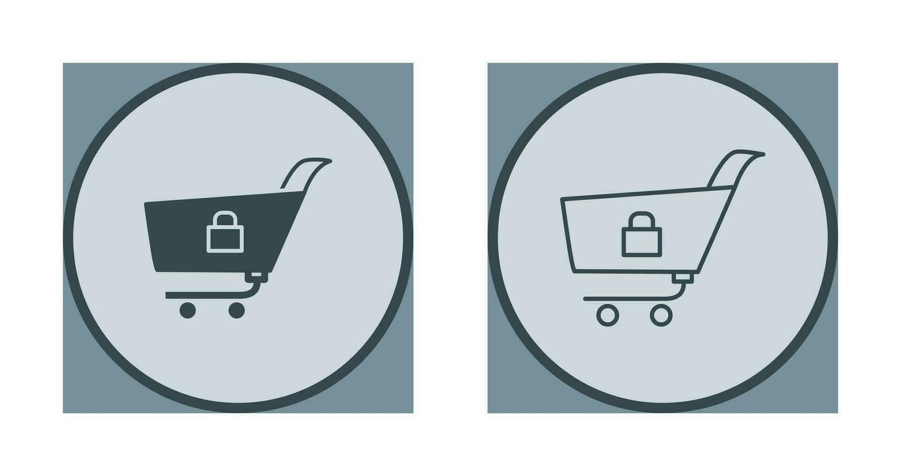 Unique Locked Cart Vector Icon