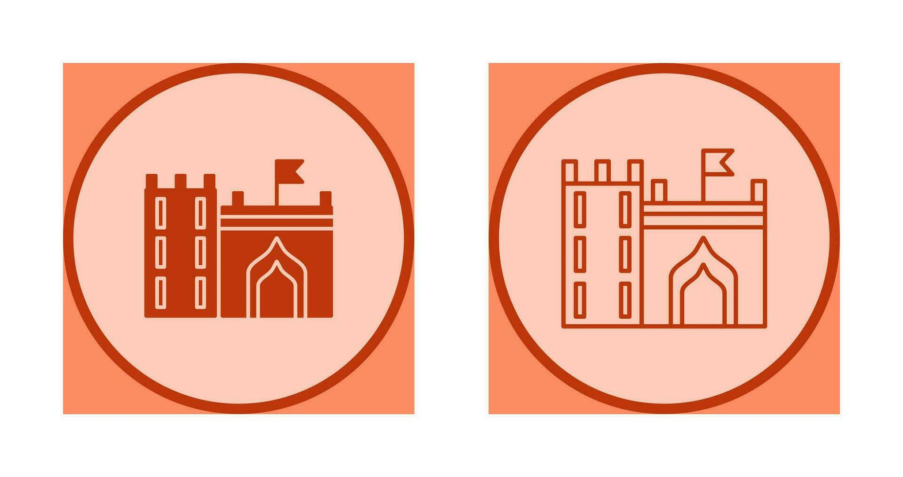 Castle with Flag Vector Icon