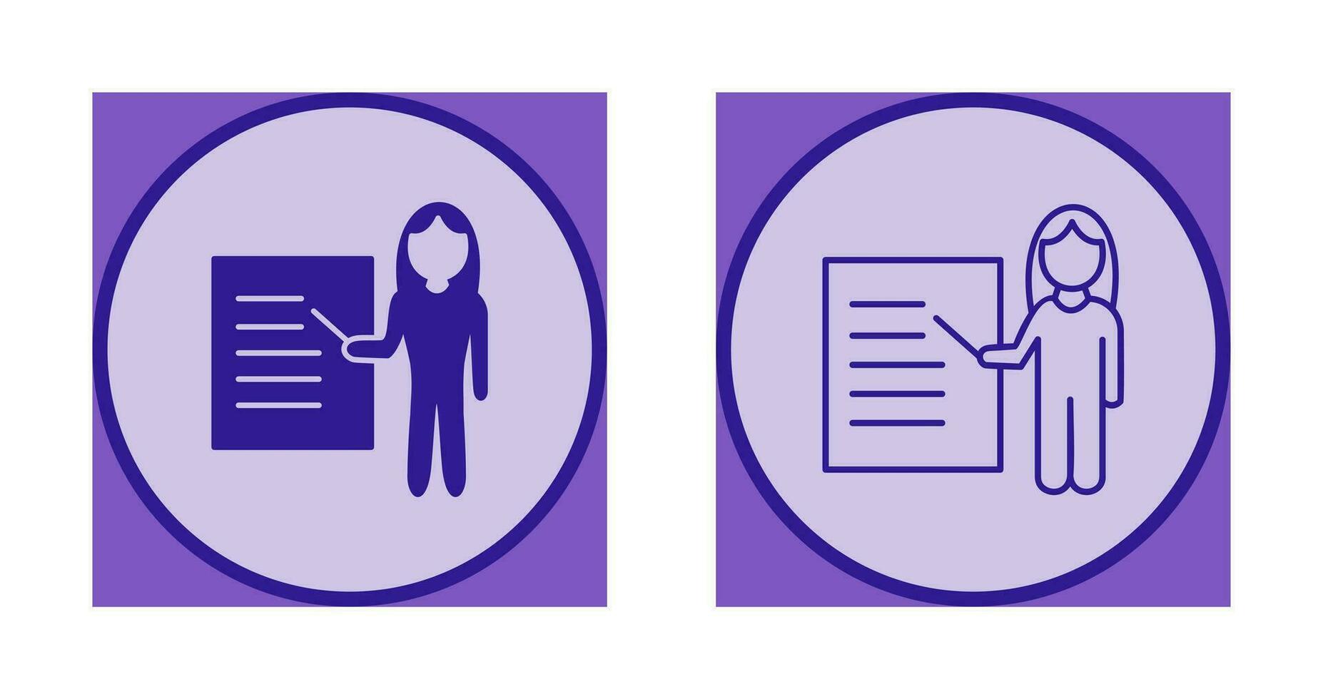 Unique Female Presenter Vector Icon