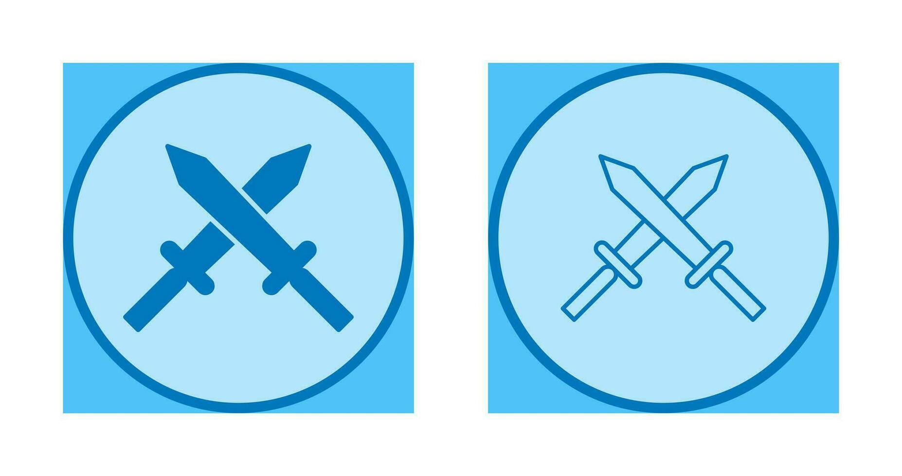 Unique Two Swords Vector Icon
