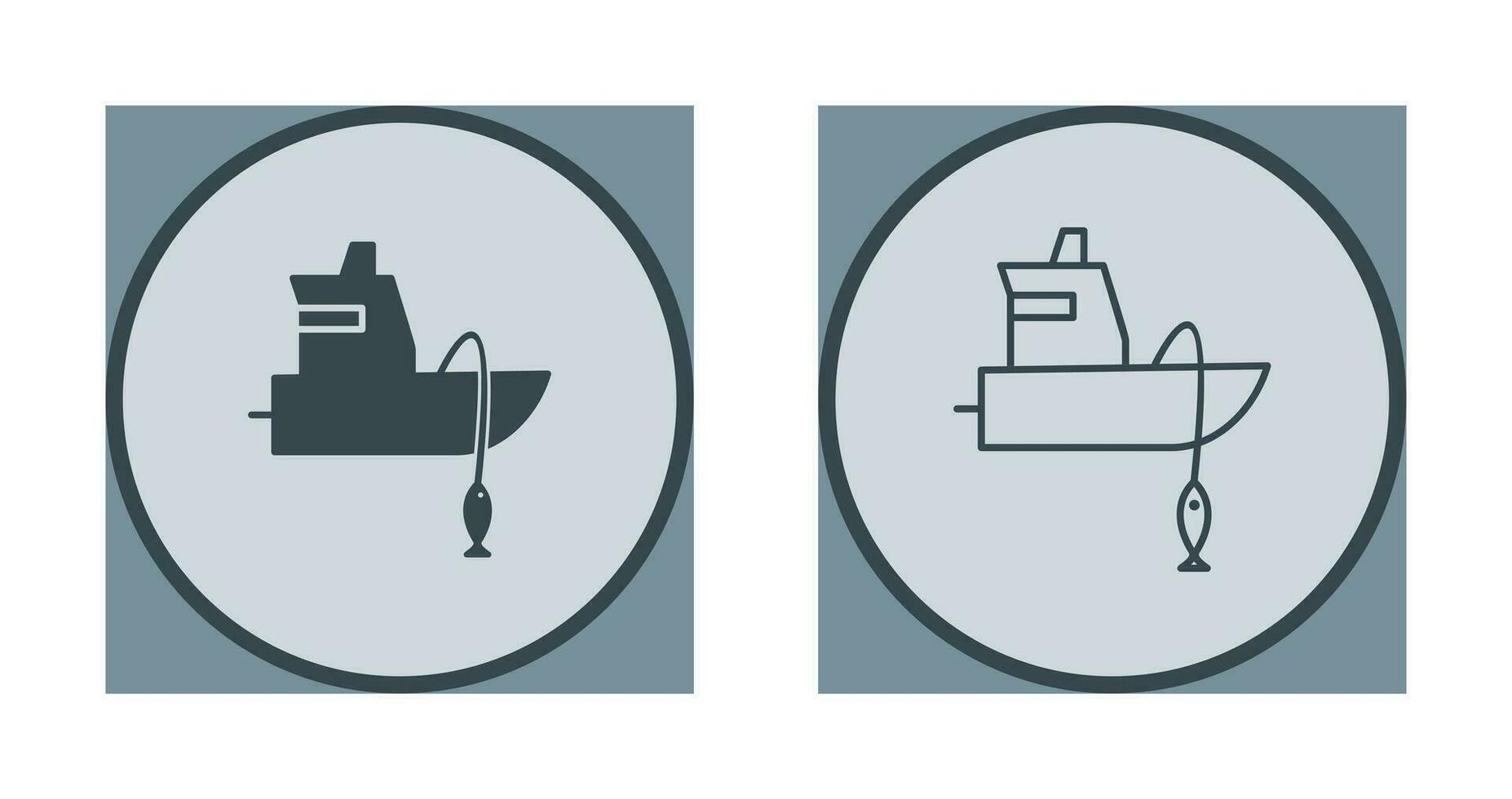 icono de vector de barco de pesca