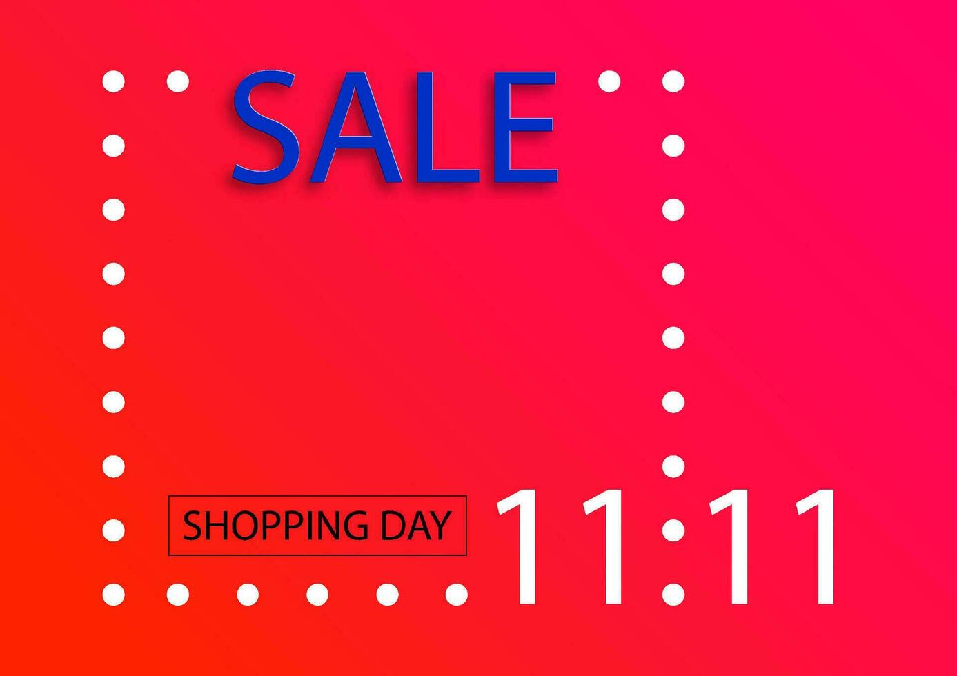 11.11 Shopping day sale poster or flyer design on color background vector