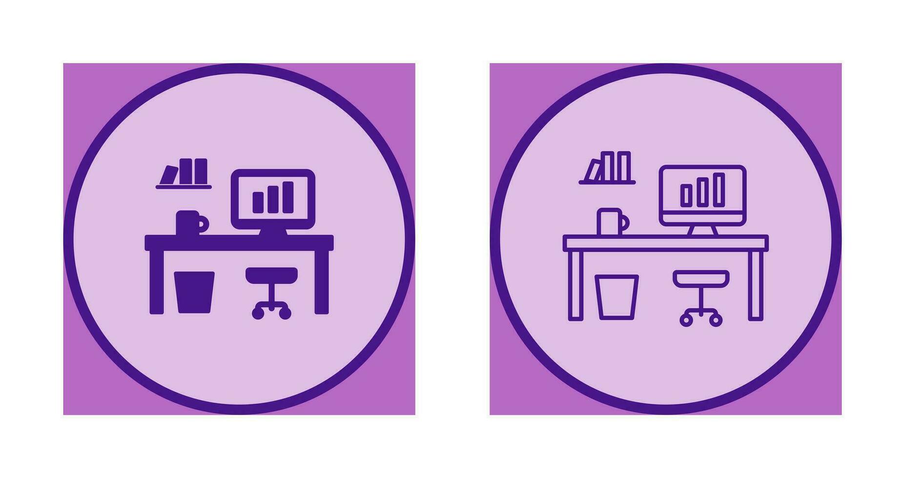 Office Desk Vector Icon