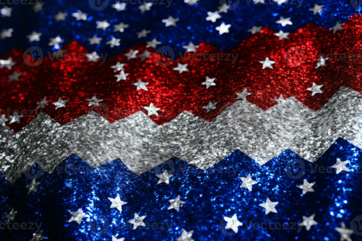 Patriotic stars glitter flag. Generate Ai photo